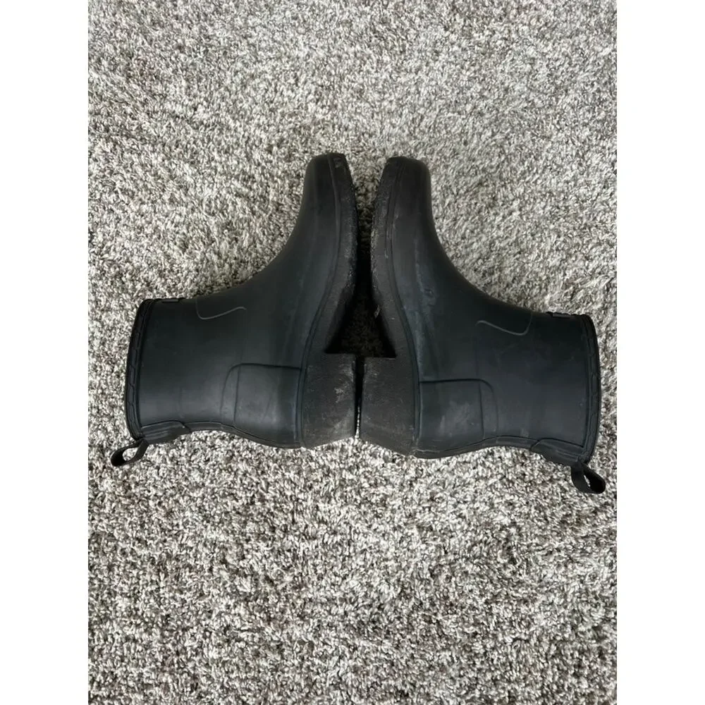 Hunter Women's Refined Black Ankle Biker Rain Boot Size 7